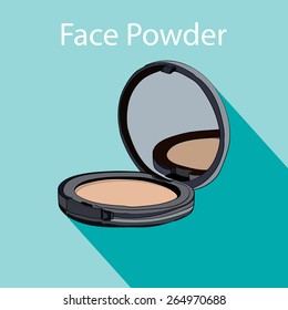 face powder style flat. vector illustration for cosmetic banners, brochures and promotional items
