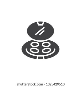 Face powder vector icon. filled flat sign for mobile concept and web design. Make up powder glyph icon. Symbol, logo illustration. Pixel perfect vector graphics
