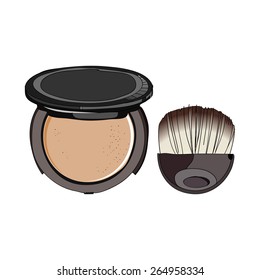 face powder. vector illustration for cosmetic banners, brochures and promotional items