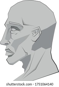 face profile of an adult with shadows