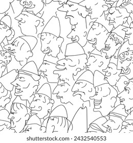 Face profile expression, folk drawing, Albanian