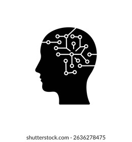Face Profile with Neural Web Representing AI and Neural Networks