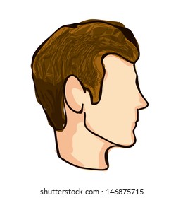 face profile over white background vector illustration