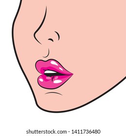 face profile with sexy lips