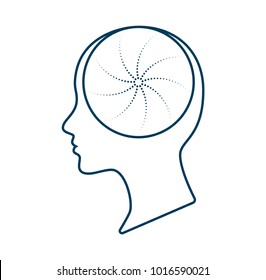 Face Profile Silhouette Mind and Thought Concept Vector Illustration