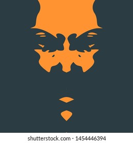 A face profile view. Abstract human head silhouette