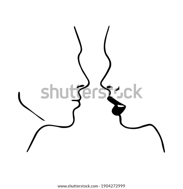 Face Profile View Elegant Silhouette Young Stock Vector (Royalty Free ...