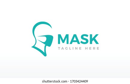 Face Protection Facial Mask Logo Design Vector Icon Illustrator.