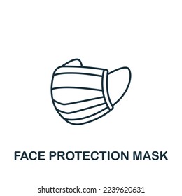 Face Protection Mask icon. Monochrome simple New Normality icon for templates, web design and infographics
