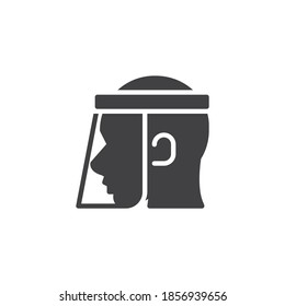 Face protection mask vector icon. filled flat sign for mobile concept and web design. Covid-19 protective mask glyph icon. Symbol, logo illustration. Vector graphics