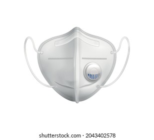 Face protection respirator on white background realistic icon vector illustration