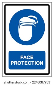 Face Protection Symbol Sign, Vector Illustration, Isolate On White Background Label. EPS10 