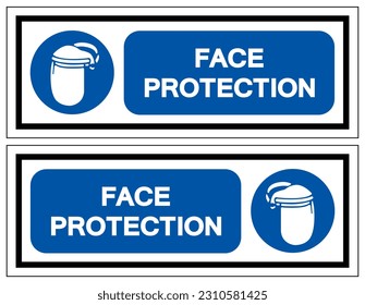 Face Protection Symbol Sign, Vector Illustration, Isolate On White Background Label. EPS10 