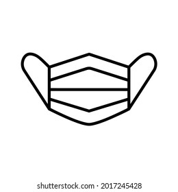 Icono de máscara protectora de cara. Pictograma plano para web. Icono de línea. Respirador aislado sobre fondo blanco. Pasos de vector de contorno10. Pandemia del coronavirus