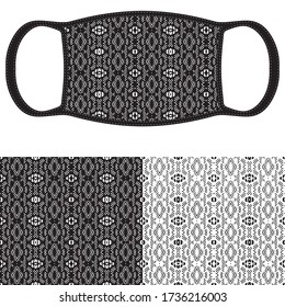 Face protective masks design. ethnic vector pattern mask protective against Coronovirus, Covid-19, virus. Healthcare medical surgical Flat layout  pattern.