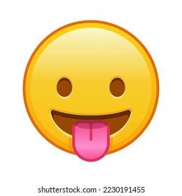 Face with protruding tongue Large size of yellow emoji smile