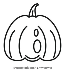 Face pumpkin icon. Outline face pumpkin vector icon for web design isolated on white background