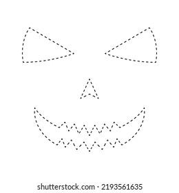 Face Pumpkin tracing worksheet for kids