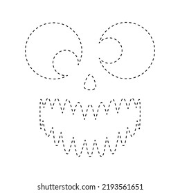 Face Pumpkin tracing worksheet for kids