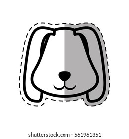 face puppy animal pet ear long dot line shadow vector illustration eps 10