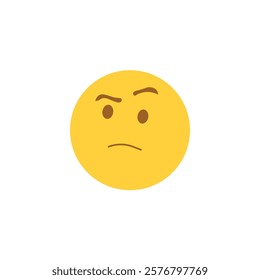 Face questioning why vector emoji illustration raised eyebrow inspecting