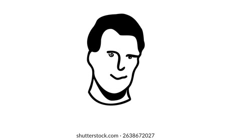 face of quiet joy, black isolated silhouette