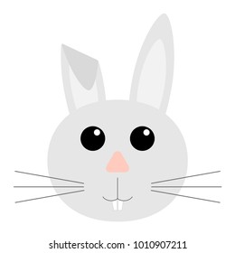 the face of a rabbit. Flat design
