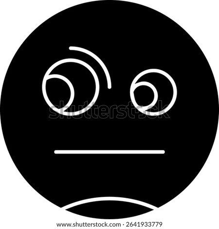 Face with Raised Eyebrow Glyph Vector Icon Design