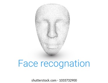 face recognastion. 3d human face model. vector illustration