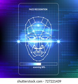 Face Recognition Abstract Tech Background