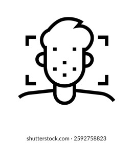 Face Recognition  black line icon