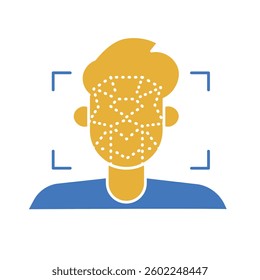 Face Recognition black line icon. Vector isolated element. Editable stroke.