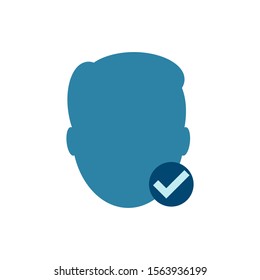Face Recognition and check mark,Cyber security concept. Digital security authentication concept. Biometric authorization. Identification