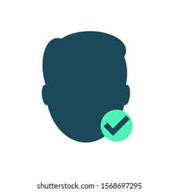 Face Recognition and check mark,Cyber security concept. Digital security authentication concept. Biometric authorization. Identification