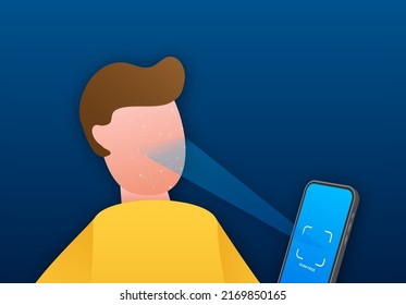 Diseño de concepto de reconocimiento facial. Se puede usar para banner web, infografías, imágenes de héroes. Ilustración del vector