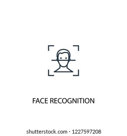 face recognition concept line icon. Simple element illustration. face recognition concept outline symbol design from Internet Security set. Can be used for web and mobile UI/UX