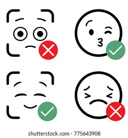 Face Recognition emoji icon vector