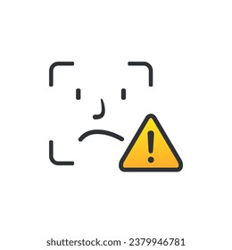 Face recognition error. Illustration vector