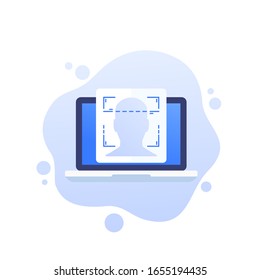 Face recognition and facial scan, vector