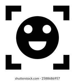 Face Recognition Glyph Icon Design For Personal And Commercial Use