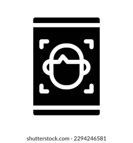 face recognition glyph icon illustration vector graphic