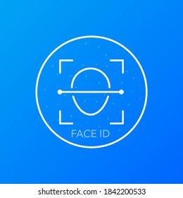 Face recognition, great design for any purposes. Protection icon vector. Personal protection.