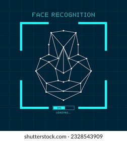 Reconocimiento facial. Escaneo de caras humanas. ID de la cara. Reconocimiento facial. Exploración facial