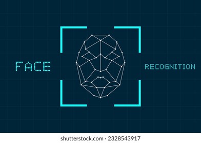 Face recognition. Human Face Scanning. Face ID. Facial recognition. Face scan