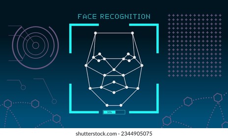 Face recognition. Human Face Scanning. Face ID. Facial recognition. Face scan	