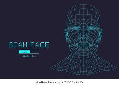 Face recognition. Human Face Scanning. Face ID. Facial recognition. Face scan	