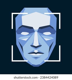 Gesichtserkennung. Menschliches Gesichtsscannen. Gesichts-ID. Gesichtserkennung. Gesichtsscan