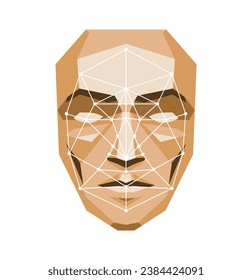 Face recognition. Human Face Scanning. Face ID. Facial recognition. Face scan