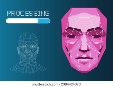 Face recognition. Human Face Scanning. Face ID. Facial recognition. Face scan