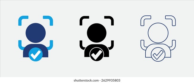 Face recognition icon for biometric AI systems